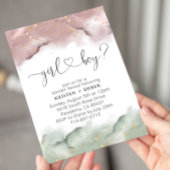 Mauve en Sage Groene Waterverf Genderonthulling Kaart