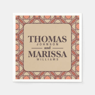 Mauve en Terracotta Art Deco Bruiloft Papieren Ser Servet