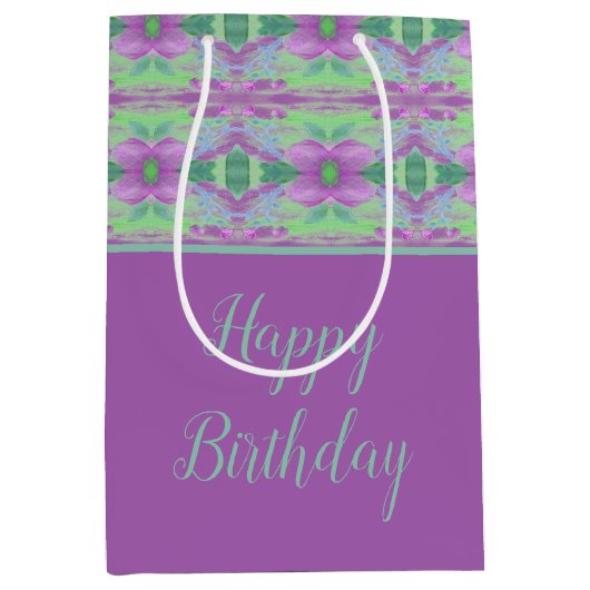 Mauve en turquoise medium cadeauzakje (Voorkant)