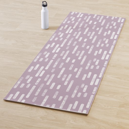 Mauve en witte inktronde lijnen patroon yogamat (In situ)