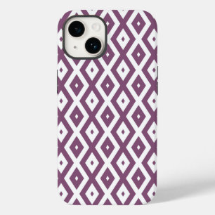 Mauve en witte ruitvormig patroon Case-Mate iPhone 14 hoesje