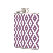 Mauve en witte ruitvormig patroon heupfles (Links)