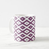 Mauve en witte ruitvormig patroon koffiemok (Voorkant links)