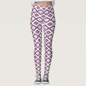 Mauve en witte ruitvormig patroon leggings (Voorkant)