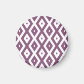 Mauve en witte ruitvormig patroon magneet (Voorkant)