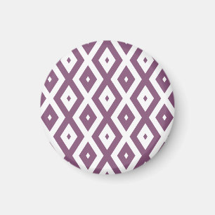 Mauve en witte ruitvormig patroon magneet