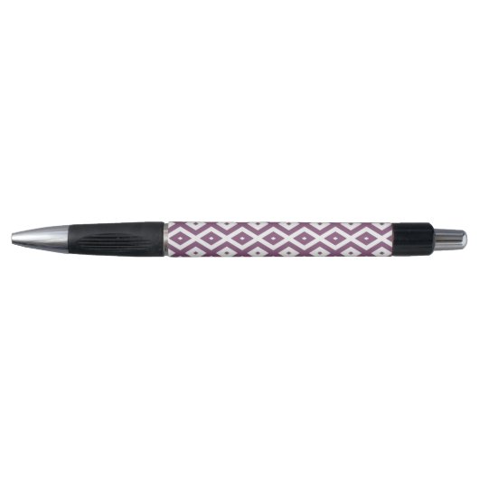 Mauve en witte ruitvormig patroon pen (Voorkant)