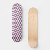 Mauve en witte ruitvormig patroon persoonlijk skateboard (Voorkant)