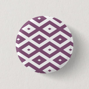 Mauve en witte ruitvormig patroon ronde button 3,2 cm
