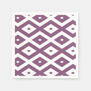 Mauve en witte ruitvormig patroon servet