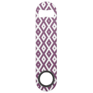 Mauve en witte ruitvormig patroon speed flessenopener