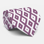 Mauve en witte ruitvormig patroon stropdas (Opgerold)