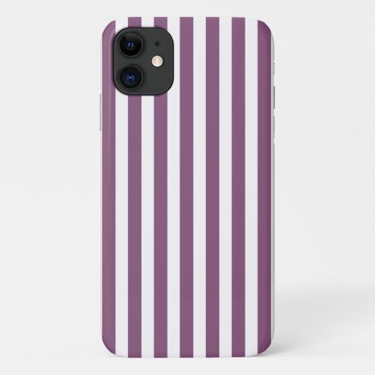 Mauve en witte snoep strepen Case-Mate iPhone case (Achterkant)