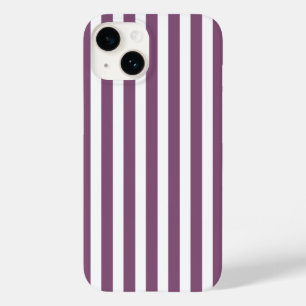 Mauve en witte snoepjes strepen Case-Mate iPhone 14 hoesje