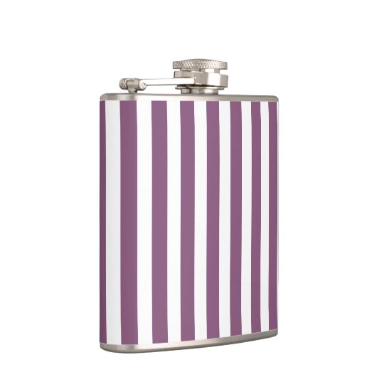 Mauve en witte snoepjes strepen heupfles (Rechts)