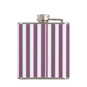 Mauve en witte snoepjes strepen heupfles (Achterkant)