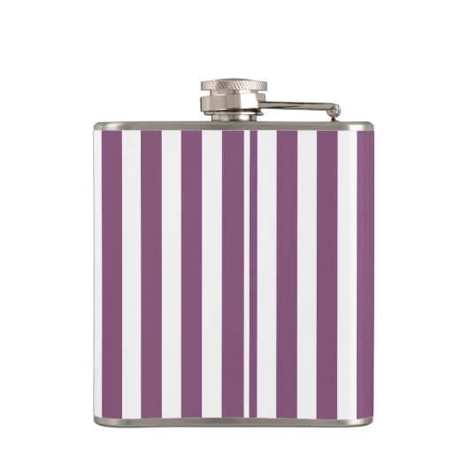 Mauve en witte snoepjes strepen heupfles (Achterkant)