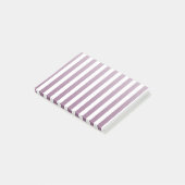 Mauve en witte snoepjes strepen post-it® notes (Schuin)