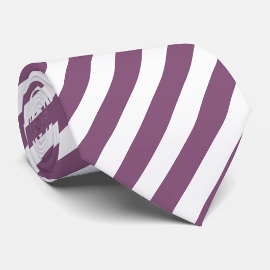 Mauve en witte snoepjes strepen stropdas (Opgerold)