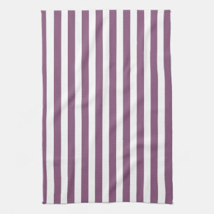Mauve en witte snoepjes strepen theedoek