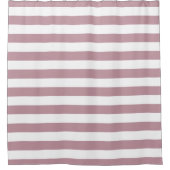 Mauve en witte strepen douchegordijn (Voorkant)