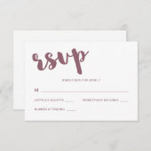 Mauve en Witte Typografie Wedding RSVP Reactie (Voorkant / Achterkant)