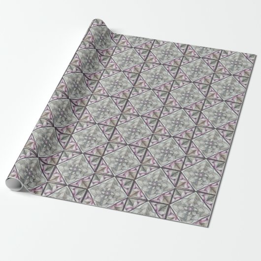Mauve en zwart Abstract Cadeaupapier (Uitgerold)