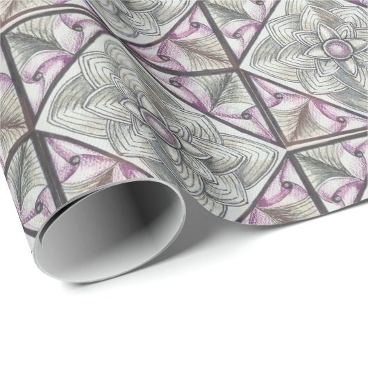 Mauve en zwart Abstract Cadeaupapier (Rol Hoek)
