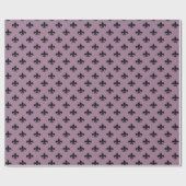 Mauve en zwart antiek Fleur de Lis Parijs patroon Cadeaupapier (Vlak)