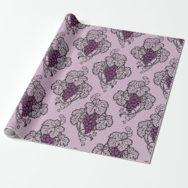 Mauve en zwart druivenpatroon cadeaupapier