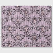 Mauve en zwart druivenpatroon cadeaupapier (Vlak)
