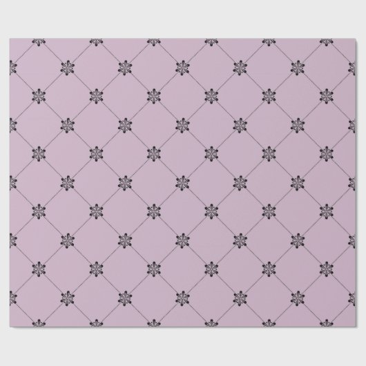 Mauve en zwart  Pattern Cadeaupapier (Vlak)