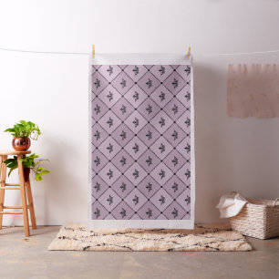 Mauve en zwart vintage kroonpatroon stof