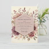 Mauve Ethereal Bloom Wedding Kaart (Staand voorkant)