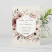 Mauve Ethereal Bloom Wedding Kaart (Staand voorkant)
