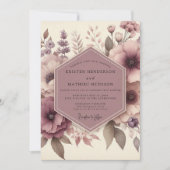Mauve Ethereal Blossom Wedding Kaart (Voorkant)