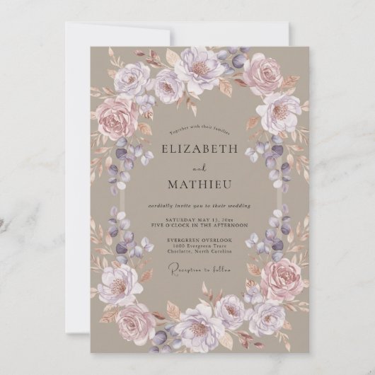 Mauve Ethische Bruidsbloei Kaart (Voorkant)
