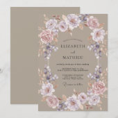 Mauve Ethische Bruidsbloei Kaart (Voorkant / Achterkant)