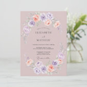 Mauve Ethische Lente Bruiloft Kaart (Staand voorkant)