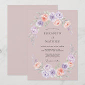 Mauve Ethische Lente Bruiloft Kaart (Voorkant / Achterkant)