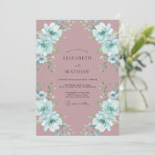 Mauve Ethische Waterverf Bruiloft Kaart (Staand voorkant)