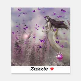 Mauve Fairy en Butterflies Sticker