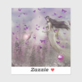 Mauve Fairy en Butterflies Sticker (Vel)