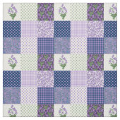 Mauve Faux Patchwork Sweet Viooltjes Stof (Swatch)
