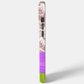 Mauve Faux Rhinstone Gepersonaliseerde Damask Case-Mate iPhone Case (Achterkant / Links)