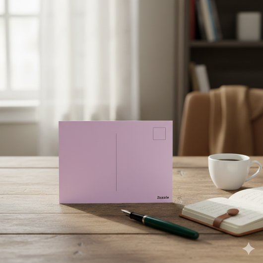 Mauve Fijne Glanzende Briefkaart voor Speciale Ber