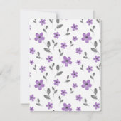 Mauve Five Petal Waterverf Flowers Patroon Kaart (Achterkant)