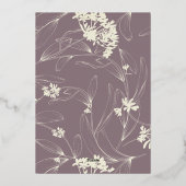 Mauve Floral Baby shower Folie Uitnodiging (Achterkant)