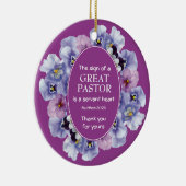 Mauve Floral BEDANK U Pastor Appreciation Keramisch Ornament (Rechts)