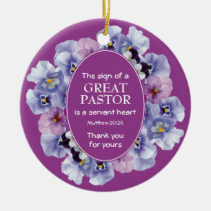 Mauve Floral BEDANK U Pastor Appreciation Keramisch Ornament
